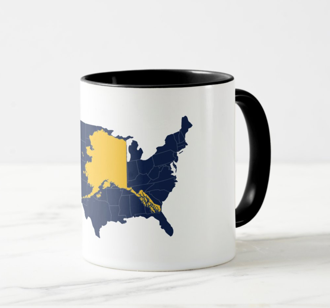  alaska vs US map mug